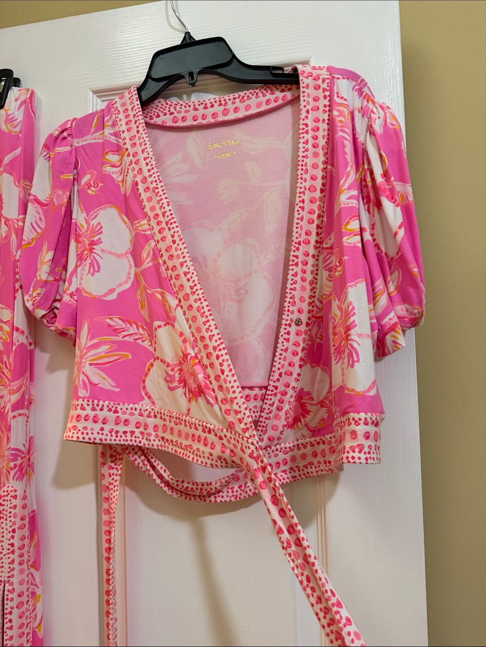 Lilly Pulitzer Pink & White Polka Floral Two-Piece Set - Picture 4 of 6